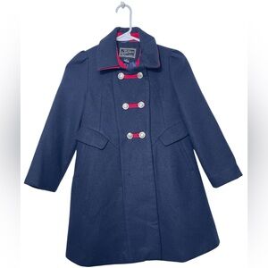 Rothschild Navy Pea Coat with Red Trim